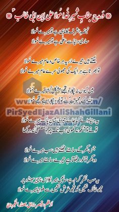 ※ دَرمدَح جنابِ شیرِ خُدا …
